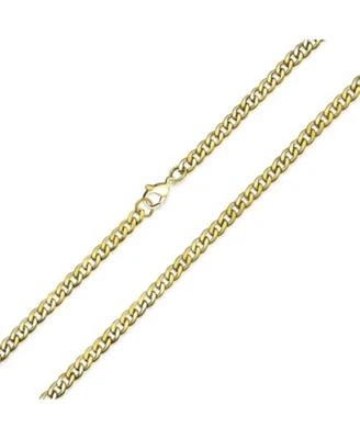Bling Jewelry Heavy Duty Curb Chain Necklace Gold Tone Stainless Steel 4mm
