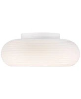 Possini Euro Design Sandringham 19 3/4" Wide Sanded White Led Ceiling Light