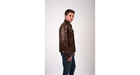 Furniq Uk Men's Leather Jacket, Brown, Created for Macy's