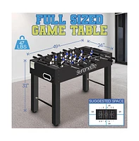 SereneLife 48" Competition Foosball Table for Home and Game Room with 2 Balls and 2 Cup Holders (Black)