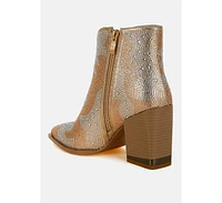 London Rag Mugler Rhinestones Embellished Ankle Boots