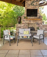 Streamdale Furniture Honolulu 4Pc Pe Wicker Set (Kd)