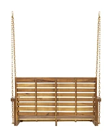 Streamdale Furniture Tasmania Acacia Wood Porch Swing: Durable, Spacious, And Serene