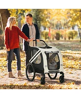 Streamdale Furniture 2-in-1 Pet Bike Trailer for Small Dogs, Road-Visibility Bicycle Stroller, Weather-Strong Bike Wagon Trailer Sidecar Attachment, W