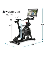 NordicTrack Commercial Series S22i iFIT-enabled Indoor Exercise Bike with 22 inch Pivoting Touchscreen and Incline/Decline Functionality