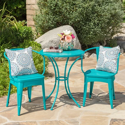 Whimsical Outdoor Bistro Set: Durable Iron Table And Chairs With Water-Resistant Finish