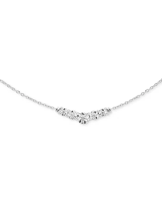 Diamond Chevron 18" Collar Necklace (1/10 ct. t.w.) in Sterling Silver