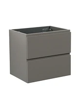 Wall mount cabinet Without basin, Gray color, With two drawers, Pre-assembled