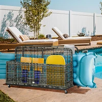 Simplie Fun Patio Wicker Pool Float Caddy with Wheels