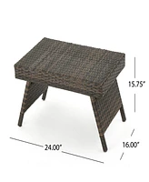 Streamdale Furniture Foldable Rattan Snack Table: Lap Comfort, Outdoor Style