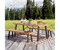 Streamdale Furniture Catriona 3 Piece Wood Outdoor Dining Set