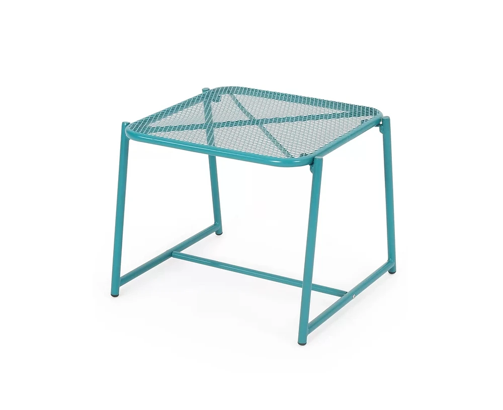 Simplie Fun Elba 15.5" Modern Mesh Side Table With Durable Iron Frame