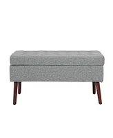 Storage Bench with Storage Bench for Bedroom End of Bed Bench Foot of Bed Bench Entryway Bench Storage Ottoman Bench 43.7" W x 18.1" D Grey