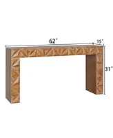 Simplie Fun Modern Geometric Wooden Console Table