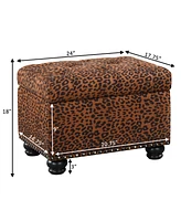 Convenience Concepts 24" Printed Fabric 5th Avenue Storage Ottoman