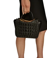 Donna Karan New York Jericho Quilted Croc Leather Crossbody