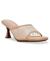 Anne Klein Women's Julie Square Toe Embellished Mule Dress Sandals