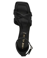 Anne Klein Women's Joss Square Toe Ankle Strap Dress Sandals