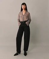 Mango Women's Fluid Leopard-Print Shirt
