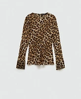 Mango Women's Leopard Print Blouse