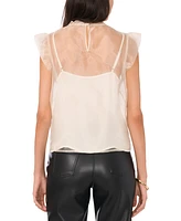 Vince Camuto Women's Sheer-Overlay Sleeveless Top