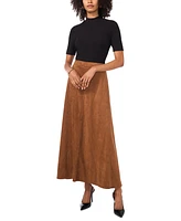 Vince Camuto Women's Faux-Suede A-Line Maxi Skirt