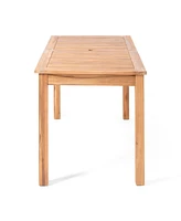 Simplie Fun Expandable Acacia Wood Dining Table: Perfect For Outdoor Gatherings