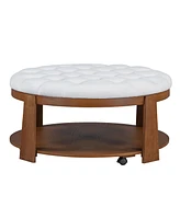 Simplie Fun Modern Large Round Ottoman Coffee Table 2