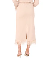 Vince Camuto Women's Feather-Trim Drawstring Midi Skirt