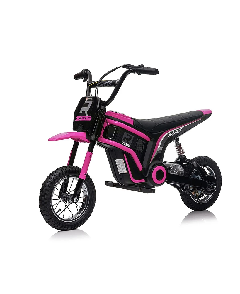 Streamdale Furniture 24V14ah Kids Ride On 24V Electric Toy Motocross Motorcycle Dirt Bike-xxl large, Speeds up to 14.29MPH, Dual Suspension, Hand