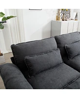 Streamdale Furniture 154.8" Oversized Modular Sofa, Ice Velvet Large U-Shaped Couch Comfy Upholstered 4