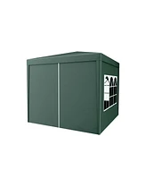 10'x10' Party Tent Outdoor Heavy Duty Gazebo Wedding Canopy + 4 Removable Walls, Green
