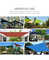 13' x 20' Rectangle Sun Shade Sail Canopy Outdoor Shade Sail Cloth for Patio Deck Yard with D-Rings and Rope Included - Gray