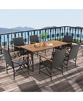 Costway 4PCS Patio Pe Wicker Dining Chairs with Soft Zippered Cushions Armchairs