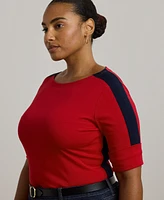 Lauren Ralph Plus Elbow-Sleeve Tee