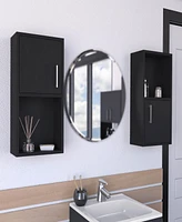 Eak 2 Pcs Wall Mounted Bathroom Medicine Cabinet 24" H , Two Doors, Shelves