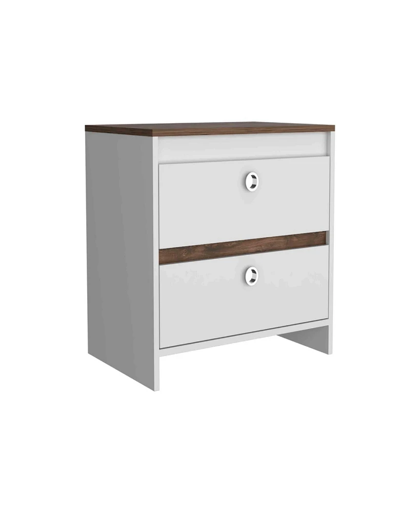 Depot E-Shop Bacopa Nightstand, Two Drawers, Superior Top