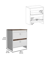 Depot E-Shop Bacopa Nightstand, Two Drawers, Superior Top