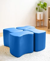 ECR4Kids SoftZone Toddler Modular Stool Set, Blue, 2-Pack