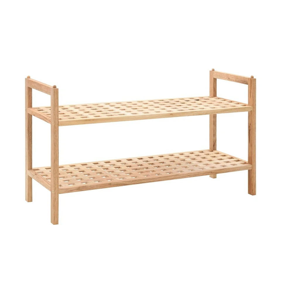 vidaXL Shoe Rack Solid Walnut Wood 27.2"x10.2"x15.7"