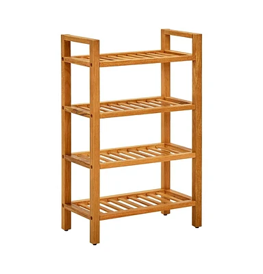 vidaXL Shoe Rack with 4 Shelves 19.7"x10.6"x31.5" Solid Oak Wood