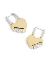 Coach Faux Stone Signature Heart Padlock Drop Earrings - Two