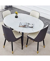 Streamdale Furniture Table and chair set.Modern Extendable Mdf Dining Table.The table has a telescopic design, suitable for gatherings of different si