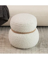 WKJ1Y White snowman stool, Greig plush cushion, playful and cute, suitable for any spacehite