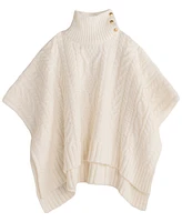 Lauren Ralph Lauren Crest Button Cable Poncho