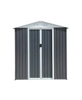 Simplie Fun Outdoor Storage Sheds 6FTx4FT Apex Roof Grey