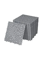 Simplie Fun 12 x 12 Inch Gray Interlocking Deck Tiles Plastic Waterproof Outdoor All Weather Anti