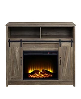 Streamdale Furniture Tobias Fireplace in Rustic Oak Finish