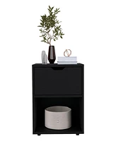 Adak Nightstand End Table with One Open Shelf 19.7"H