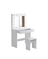 Slickblue Vanity Table with Large Lighted Mirror & Drawer Stylish Makeup Dressing Table